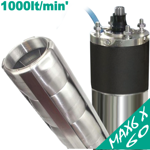 MAX 6X 60 WATERCOOLED - Tauchpumpe aus Edelstahl für sauberes Wasser - Durchmesser 142mm