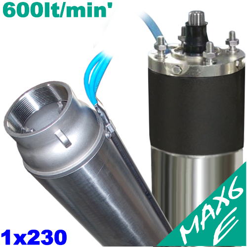 MAX 6-Serie - E - WATERCOOLED - Tauchpumpe für Reinwasser Durchmesser 140mm - 230Vac Einphasen-Modelle