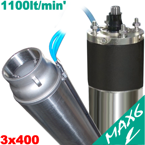 MAX 6-Serie - L - WATERCOOLED - Tauchpumpe für Reinwasser Durchmesser 140mm - Dreiphasig 400Vac